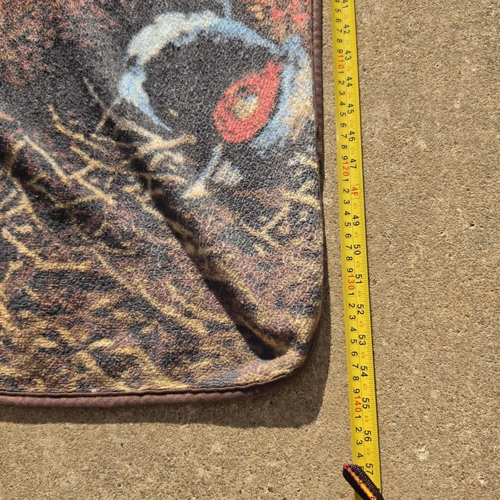 Vintage Yellow Lab Hunting Dog Pheasant Fleece Throw Blanket Cabin Decor 56x46